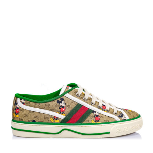 gucci /古驰经典迪士尼系列 米奇小标 时尚 卡其色 男士休闲运动鞋