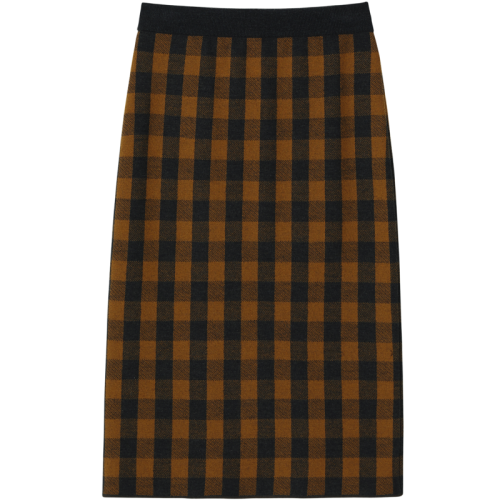 20新品erdos/鄂尔多斯格子花纹装饰提花半裙女士半身裙