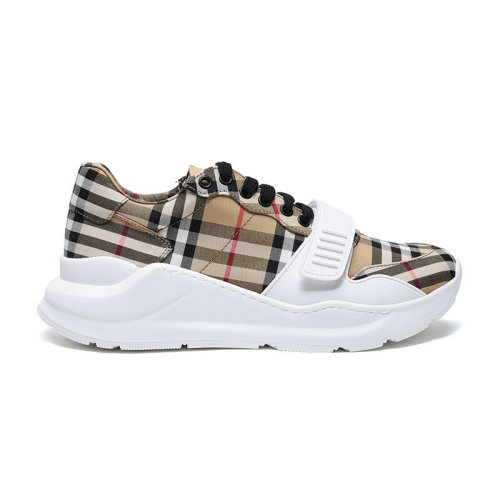 burberry/博柏利 男鞋男士典藏米色格纹复古棉质系带运动鞋 4078689