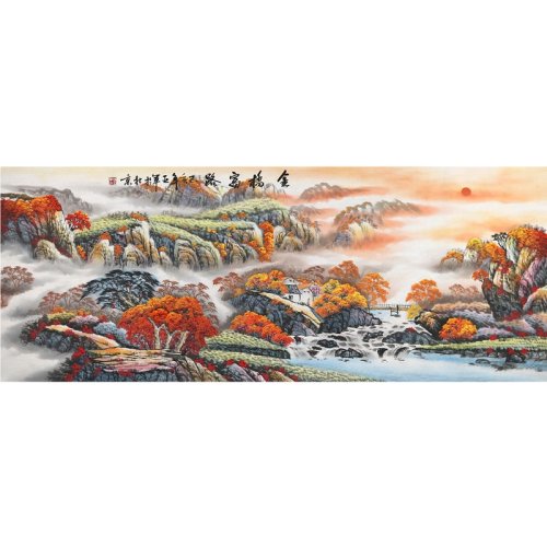 赵亚军《金桥富路》175×66cm 传统水墨单幅作品 山水国画 secoo art