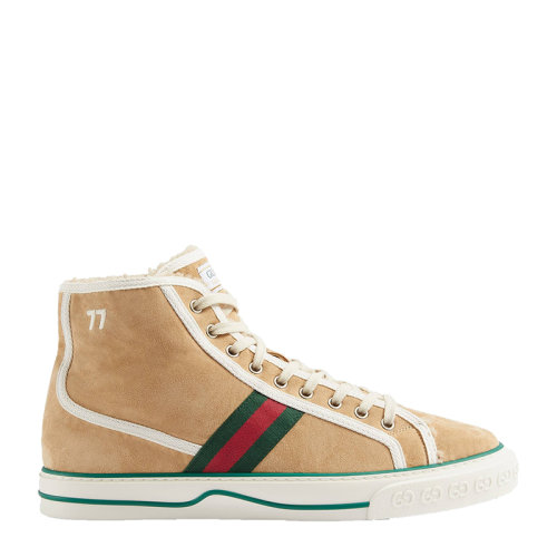 【包税】gucci/古驰 新款男士gucci tennis 1977米色高帮帆布鞋 6493