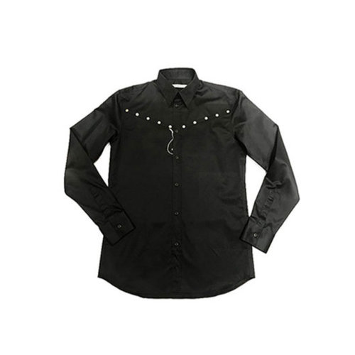 givenchy/纪梵希 休闲时尚 男士黑色棉质长袖衬衫 bm603d10p1-001
