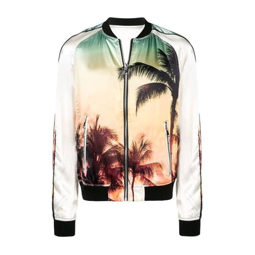 balmain/巴尔曼 椰子树 男士彩色尼龙渐变拉链夹克外套 rh18878x006