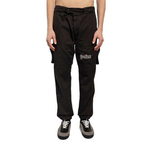 palm angels 男士 服装 20秋冬 黑色空白徽标工装裤 男士休闲裤