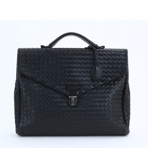 bottega veneta(葆蝶家) #黑色皮质编织男士公文包