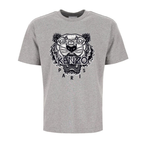 kenzo/高田贤三 男士灰色老虎印花棉短袖t恤 fa65ts0654yv-94