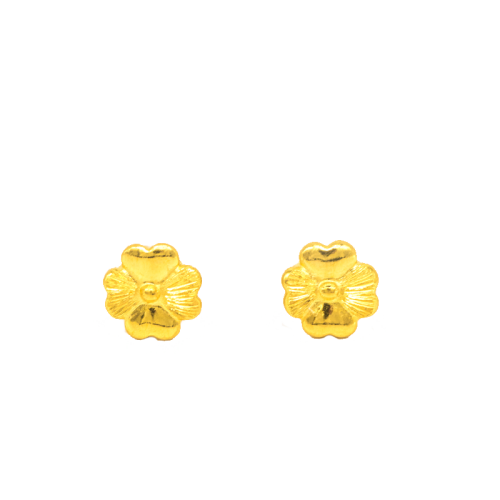 cnacgc/中国工艺 足金饰品3d硬金耳钉(四叶草)