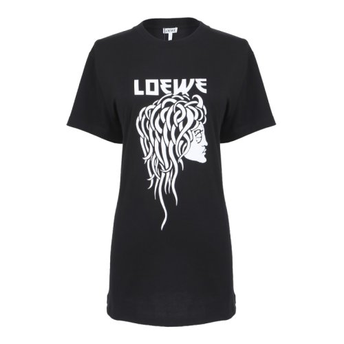 loewe/罗意威 女士黑色棉质印花短袖t恤s6299933pc 1100