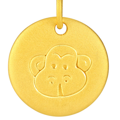 【春节不打烊】laomiaojewelry/老庙黄金3d足金挂坠十二生肖牌简约ins
