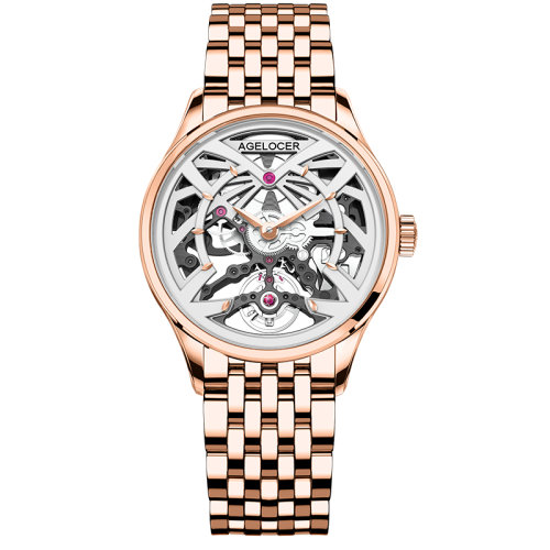 agelocer/艾戈勒手表黑森林系列女士手表女款镂空机械表国潮腕表 新款