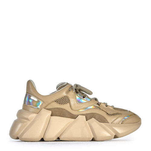 daisyfellowes/黛西法罗 男士潮流休闲运动鞋牛皮网面拼接老爹鞋时尚