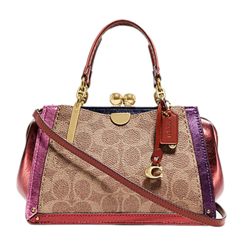 coach/蔻驰 拼色经典帆布/配皮21号吻锁 dreamer 手袋 87997