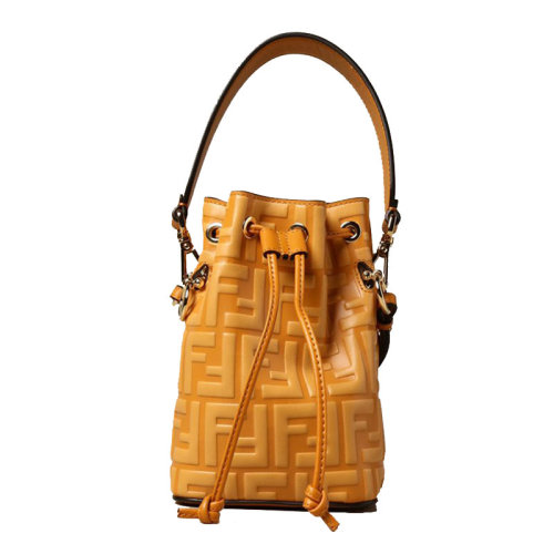 【包税包邮】fendi/芬迪 20秋冬 经典双f图案 时尚百搭 女士橙色皮质