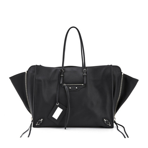 balenciaga/巴黎世家 papier a4 zip around系列女士黑色牛皮时尚吊饰