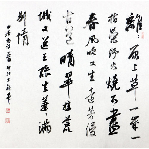 特价秒杀/中书协会员王新华书法《白居易诗一首》68x68cm/书法文字