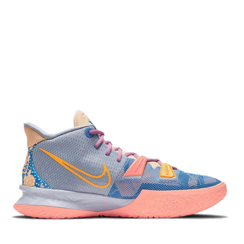 nike/耐克 kyrie 7 欧文7 男款 艺术主题 蓝粉 中帮 运动 休闲 实战