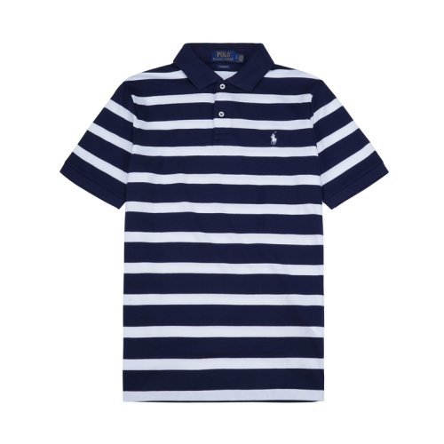 polo ralph lauren/拉夫劳伦马球 男士小马标拼色宽条纹短袖polo衫