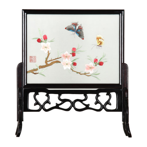 jincaixia/金彩霞 湘绣双面绣 荷花鲤鱼《如意图》 装饰摆件