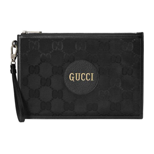 gucci/古驰 手拿包经典款男士中号黑色系gg字母标识尼龙拉链手包手拿