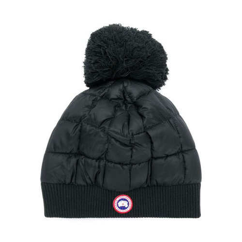 goose/加拿大鹅 女士黑色羽绒毛球时尚保暖休闲套头帽子 6174l