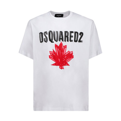 dsquared2/d二次方 21年春夏 潮流 潮牌 男性 白色 男士短袖t恤 s74gd