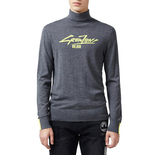 creazioni/克莱切尼 20秋冬新品 百搭 男性 简约时尚字母印花高翻领