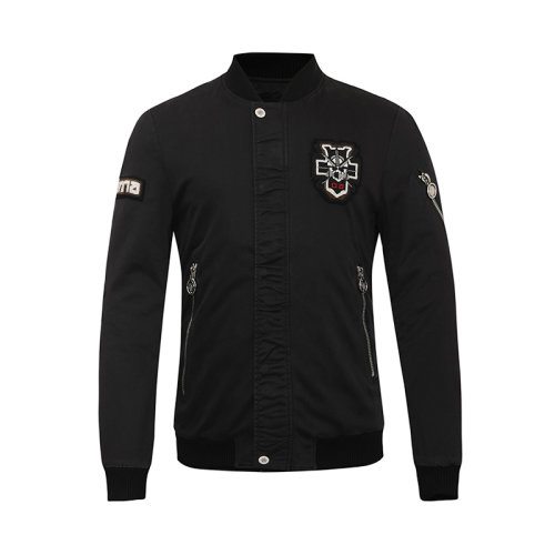 panna/攀娜秋冬时尚串珠图案休闲外套潮流男士夹克