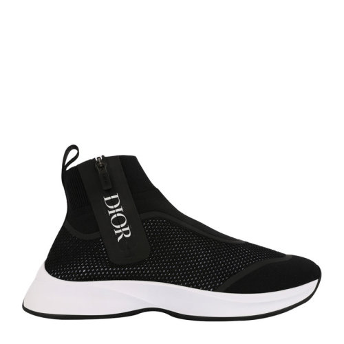 dior homme 男士 男鞋 高帮黑色白底拉链扣运动鞋 男士休闲运功鞋