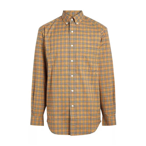 burberry/博柏利 burberry 巴宝莉 卡其色格纹男士长袖衬衫 男装 衬衣