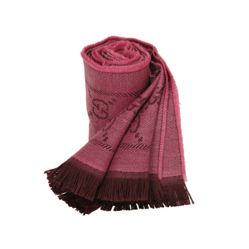 【明星同款】gucci/古驰 女士红双g提花图案时尚经典针织羊毛围巾多色