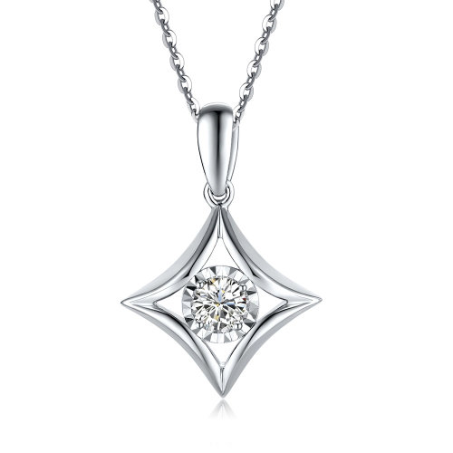 mingzuan/鸣钻国际钻石吊坠 pt950铂金钻石菱形吊坠项链 真钻石项坠