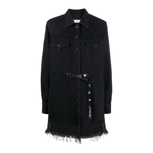 off white 女士 服装 21春夏 黑色棉质连衣裙 女士连衣裙