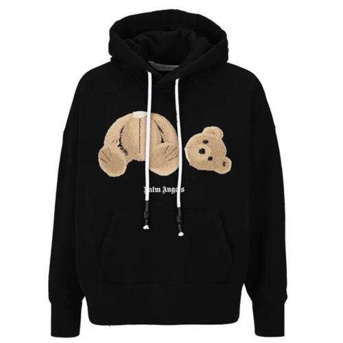 palm angels/palm angels 黑色连帽套头棉质断头熊休闲卫衣pwbb023f20