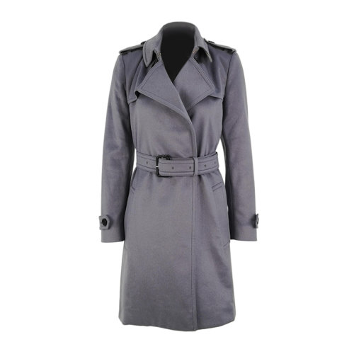 burberry/博柏利 女士大衣 呢子大衣 s码 烟灰色 羊绒 z2