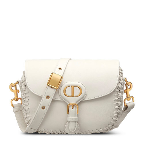 【包税】dior/迪奥 中号dior bobby系列女士纯色粒面牛皮革搭配锁缝