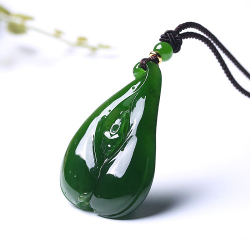 印象眸/印象眸 和田玉碧玉吊坠 一花一世界玉石挂件 玉雕大师梁飞雄