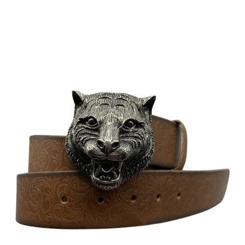 gucci/古驰 小牛皮虎头腰带4cm 457052 cvebn 2535 at 皮带男