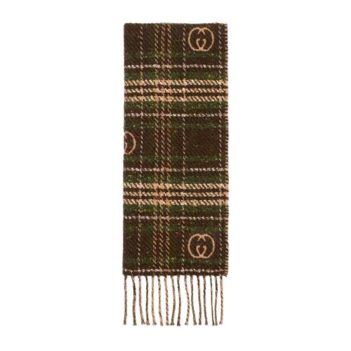 【包邮包税】 gucci古驰 21年春夏 男士 格纹提花围巾 643208 4gaab