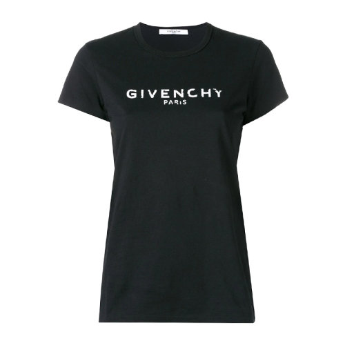 givenchy/纪梵希 女士纯色棉质字母logo圆领短袖t恤 bw705z3z0y-652