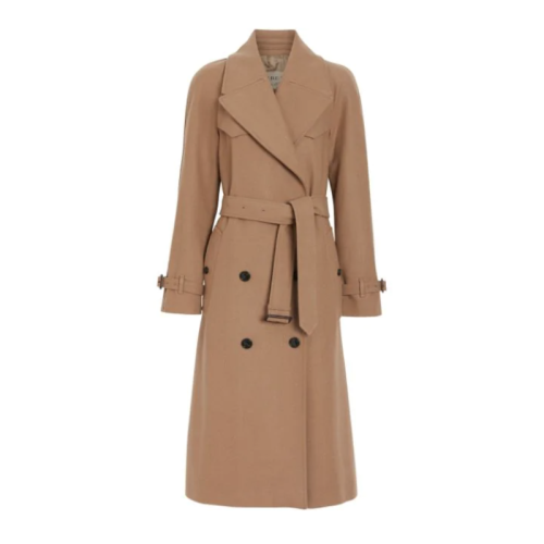 burberry/博柏利 女士驼色翻领羊毛羊绒大衣 长款 80034421【预售】