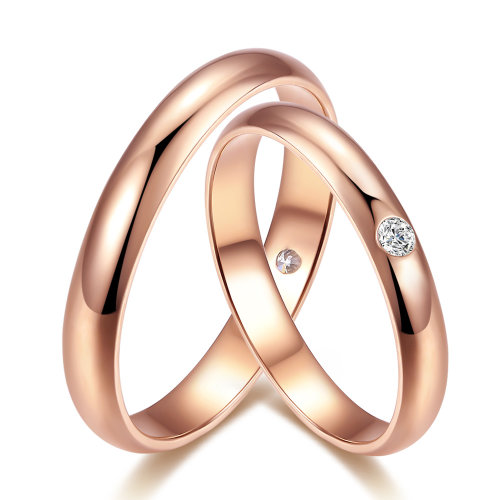 mingzuan/鸣钻国际 珍爱 玫瑰18k金钻石对戒 彩金求婚结婚情侣钻石