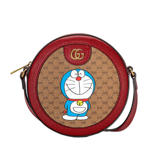 【现货】gucci/古驰 doraemon x gucci帆布/配皮肩背包 625216 2t8ag