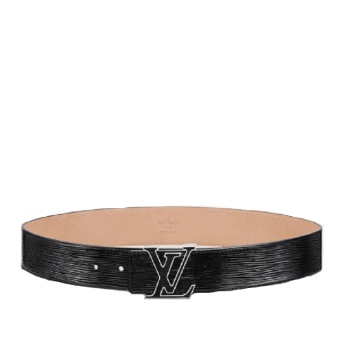 louis vuitton/路易威登 initials 黑色水波纹皮革腰带皮带 m9830【ab