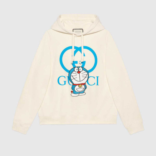 doraemon x gucci 哆啦a梦 x 古驰联名系列棉质卫衣 蓝色双g 象牙白