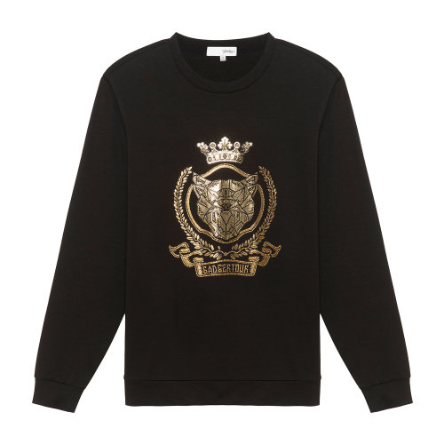 didiboy/迪迪博迩重工艺烫钻豹头时尚帅气卫衣春夏新品套头卫衣年轻前