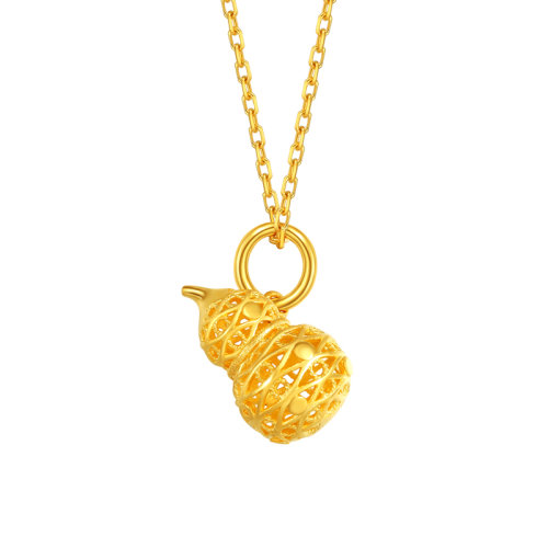 laomiaojewelry/老庙黄金足金精品吊坠葫芦女款小众设计感轻奢挂坠