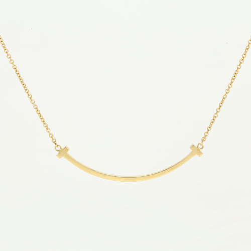 tiffany & co.(蒂芙尼) t系列18k金smile小号项链