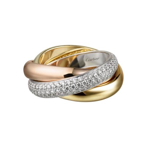 【包邮包税】 cartier 21年春夏 女士 戒指 trinity戒指,经典款 b40