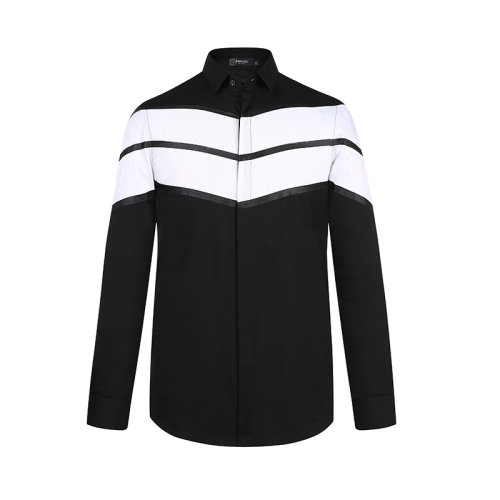 panna/攀娜21春夏时尚潮流拼接商务休闲男士长袖衬衫