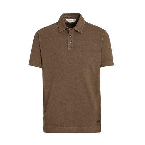 z zegna杰尼亚 棕色 弹力棉质短袖polo衫男士t恤 vw309-zz689-n06